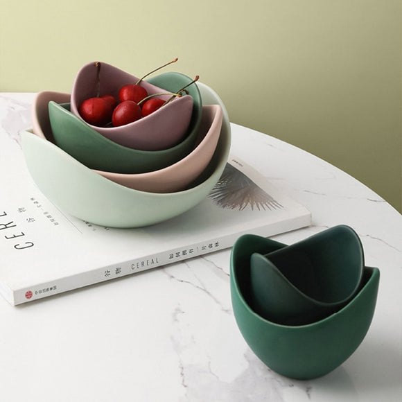 Shades of Green Lotus Bowls - Set of 4