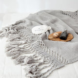 Knit Tassel Blanket